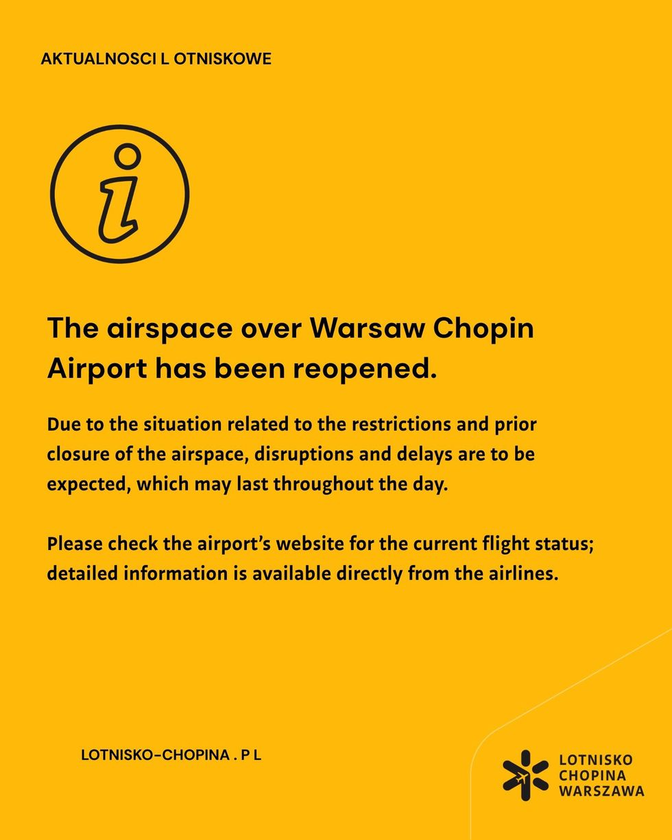 \u200bNew advice given by Chopin International Airport