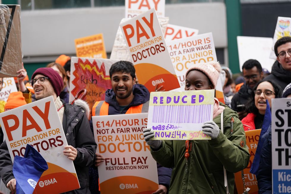 \u200bNHS junior doctors take part in a march and rally in the centre of Birmingham