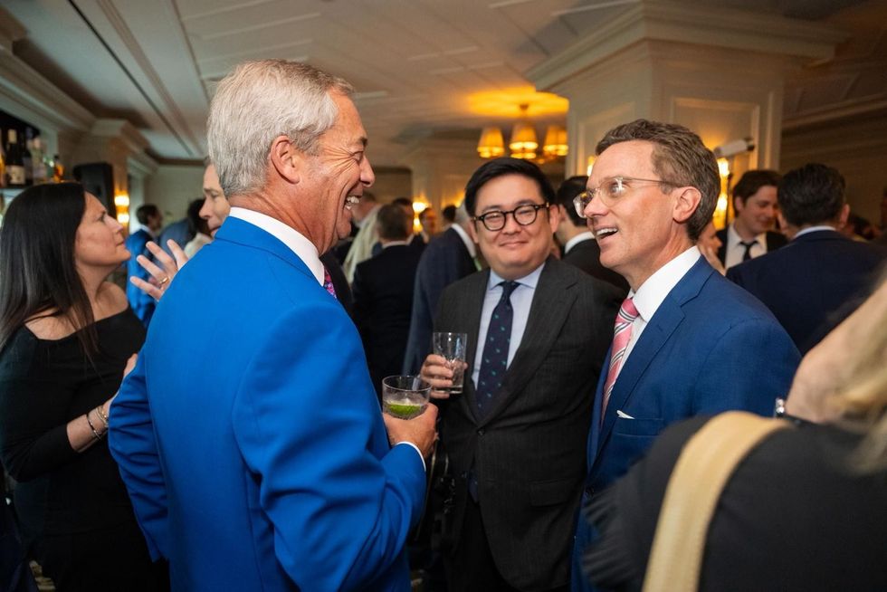 \u200bNigel Farage at the GB News launch party in Washington DC