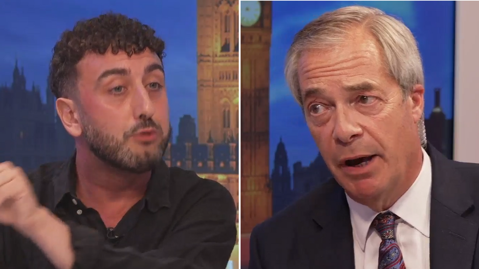 \u200bNigel Farage clashed with Kieran Andrieu on GB News