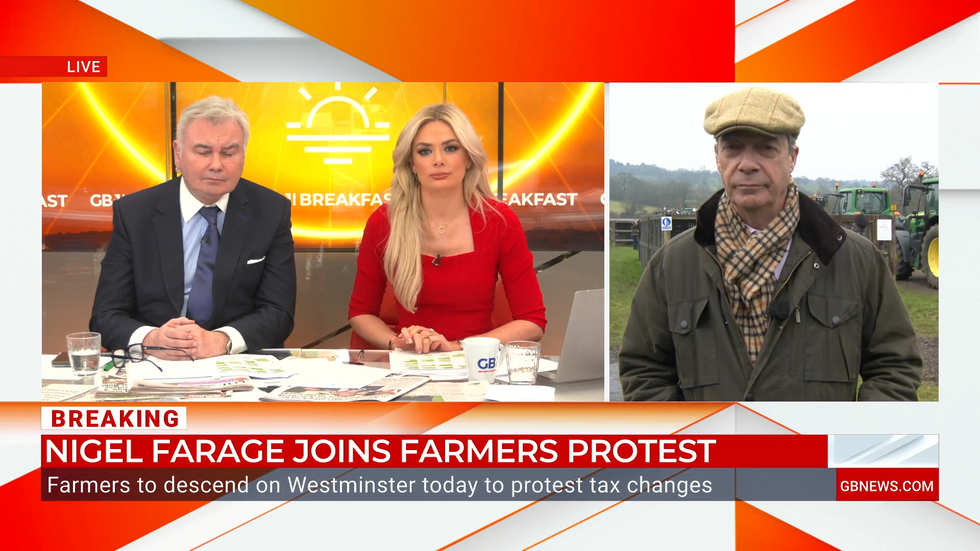 \u200bNigel Farage joined Eamonn Holmes and Ellie Costello on GB News