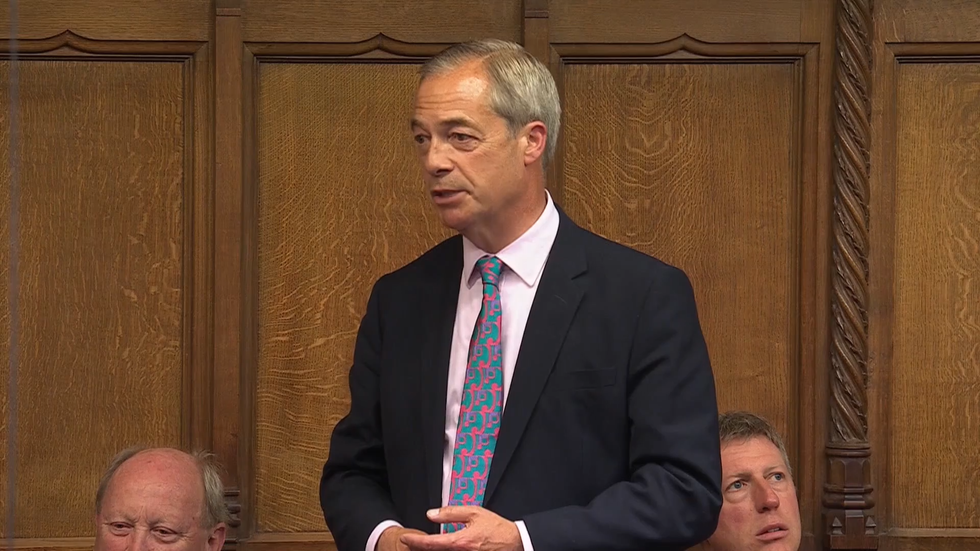 \u200bNigel Farage made his first speech as an MP in the Commons today