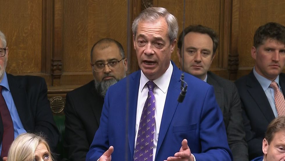 \u200bNigel Farage speaking in parliament today