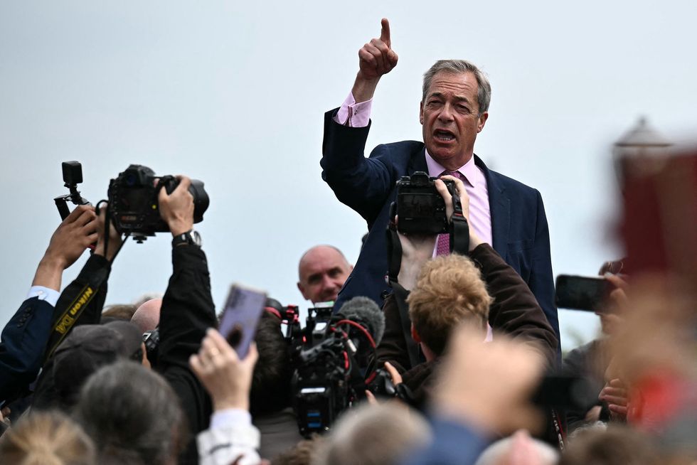 \u200bNigel Farage speaks to rallies as leader on June 4 2024