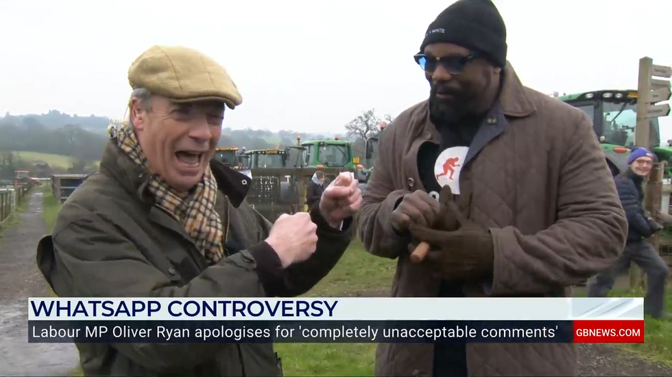 \u200bNigel Farage was joined by Derek Chisora