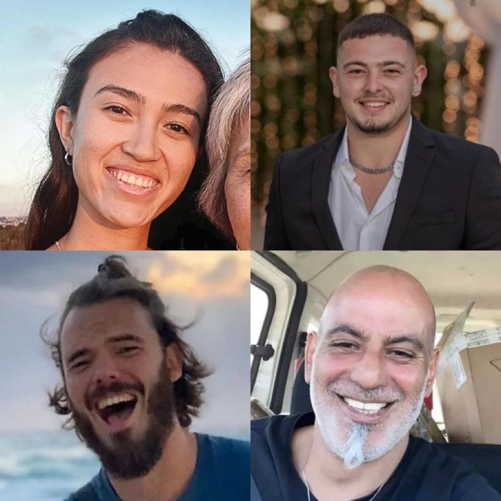 \u200bNoa Argamani (25), Almog Meir Jan (21), Andrey Kozlov (27), and Shlomi Ziv (40)