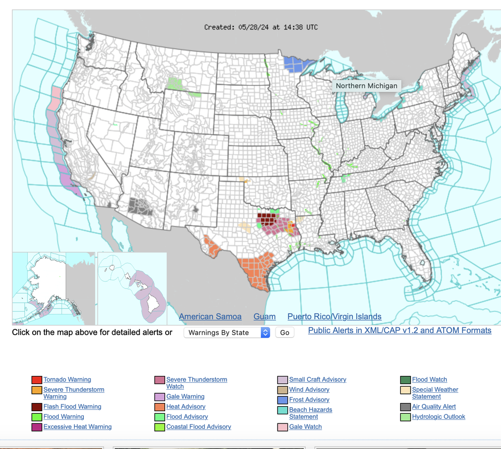 \u200bNOAA issues severe heat warning to the south