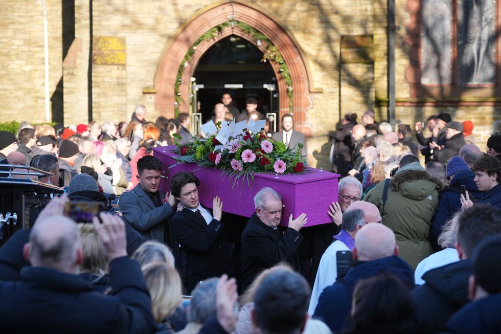 \u200bNolan's coffin leaving the church