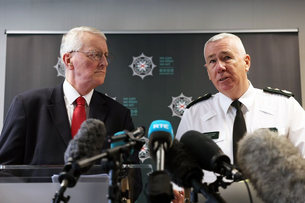 \u200bNorthern Ireland Secretary Hilary Benn (left) and Chief Constable Jon Boutcher