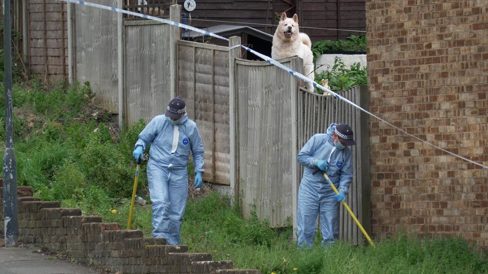 \u200bOfficers at the scene in Woolwich
