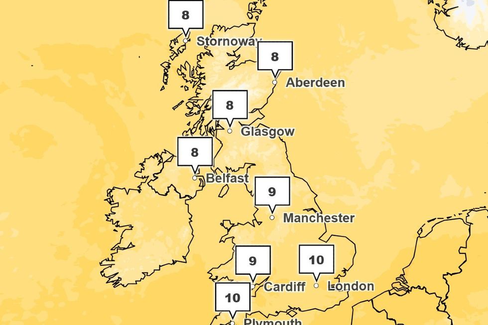 \u200bOn Easter Monday maximum temperatures are expected to fall to between 12-14C