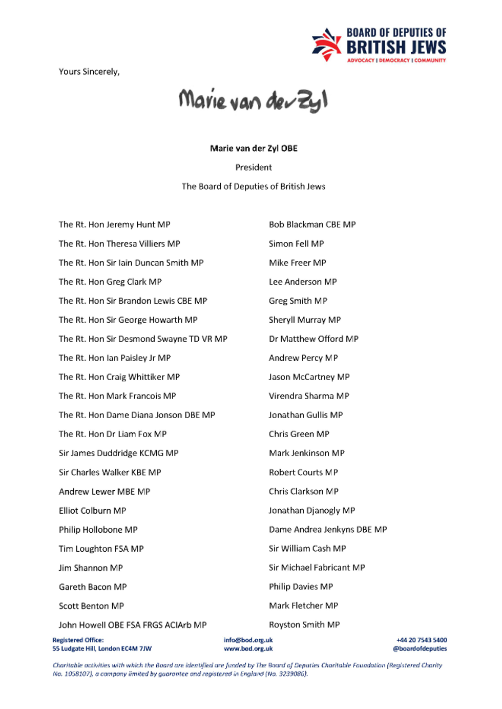 \u200bOver 50 MPs have signed the letter