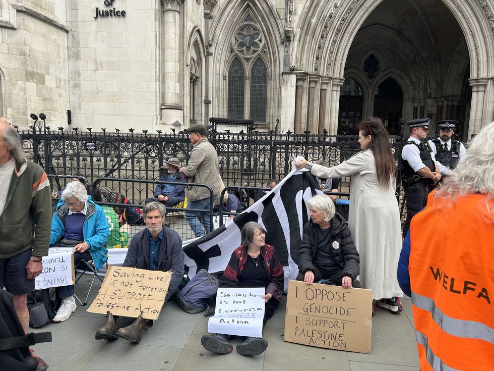 \u200bPalestine Action supports sat outside the court
