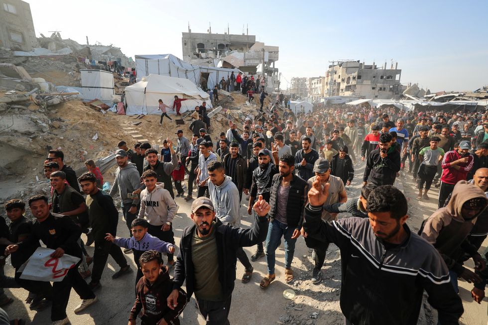 \u200bPalestinians protest to demand an end to war, chanting anti-Hamas slogans, in Beit Lahiya