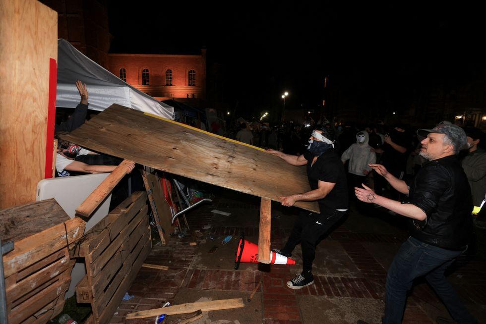 \u200bParts of the barricade were dismantled