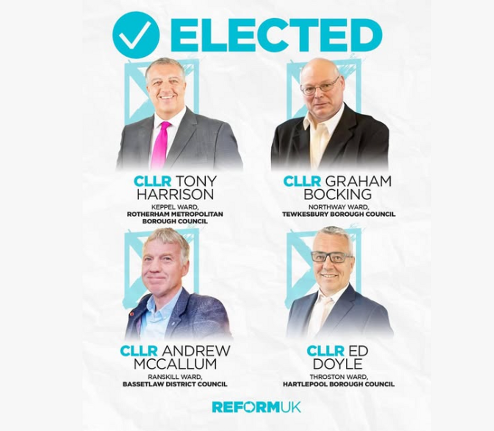 \u200bPictured - the four council winners for Reform UK