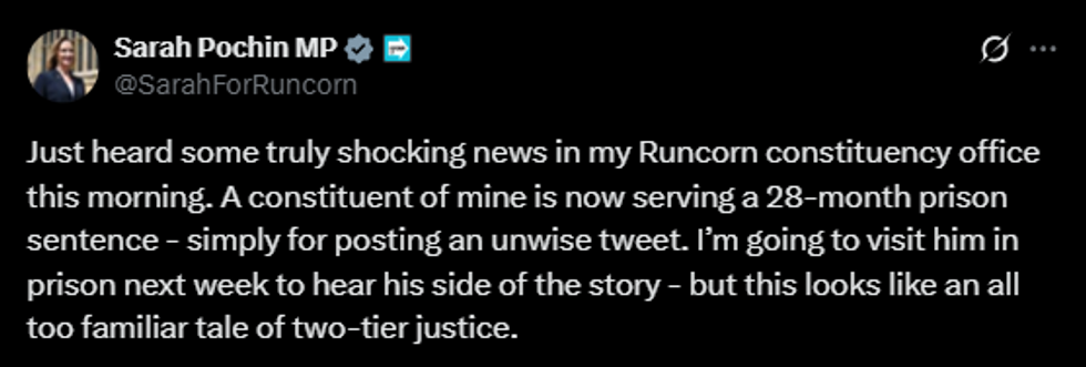 \u200bPochin highlighted the sentencing on her Twitter