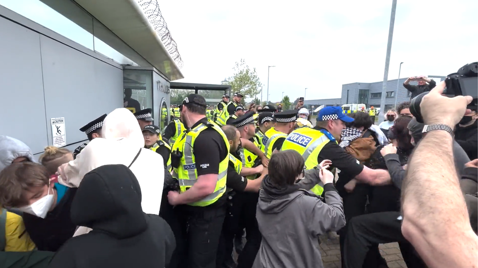 \u200bPolice and protesters clash