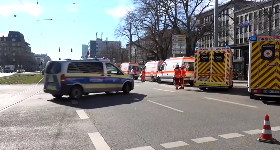 \u200bPolice at the scene in Mannheim