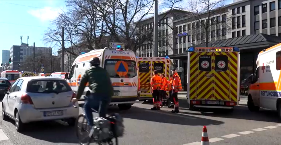 \u200bPolice at the scene in Mannheim