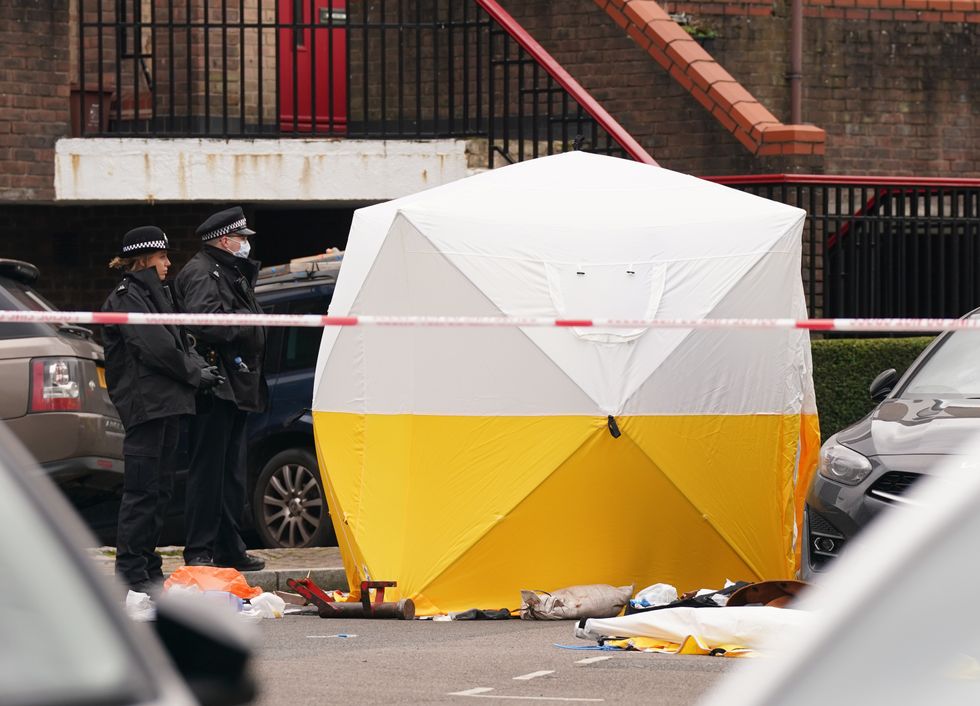 \u200bPolice attended the scene at Bywater Place in Surrey Quays, south-east London