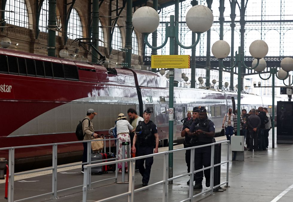 \u200bPolice officers patrol Gare du Nord station