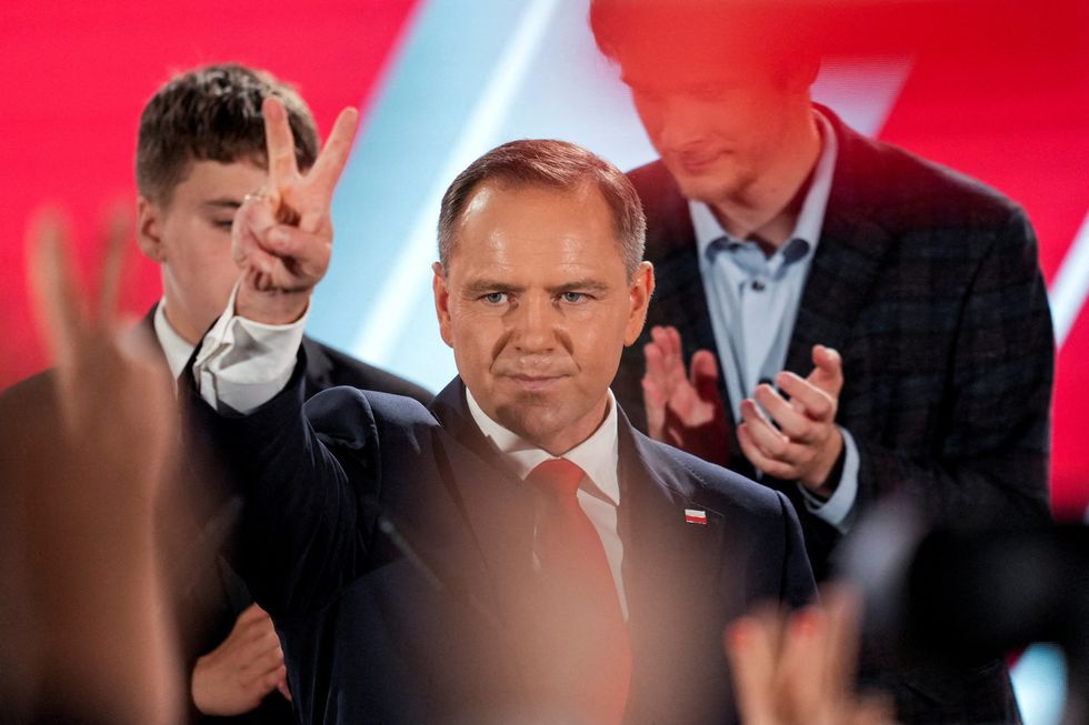 \ U200bpolish prezidentský kandidát Karol Nawrocki, podporovaný hlavním opozičním zákonem a spravedlnosti (PIS)
