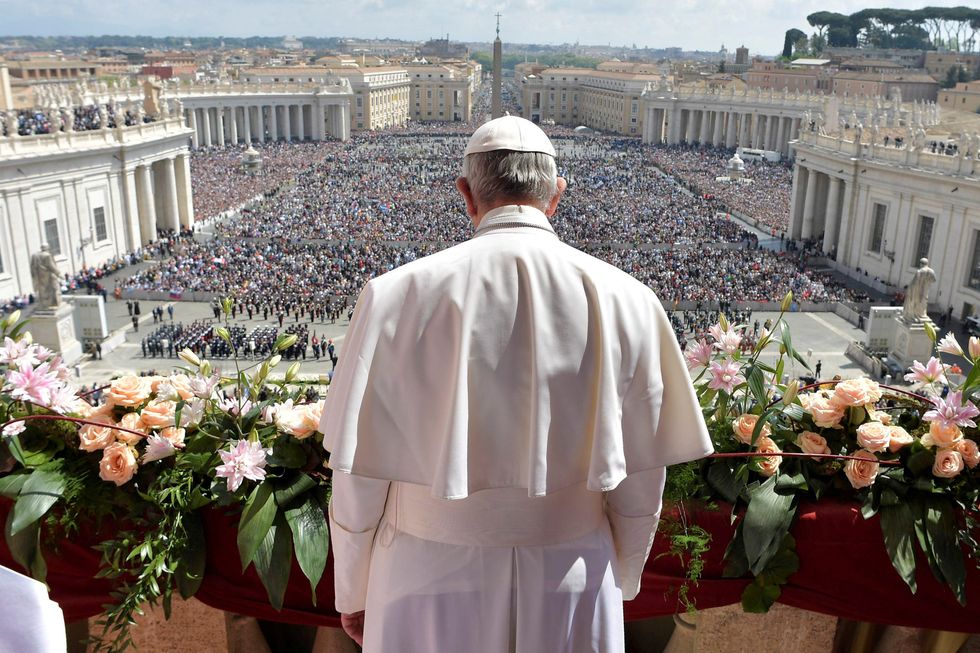 \u200bPope Francis addressing thousands of people from the Vatican