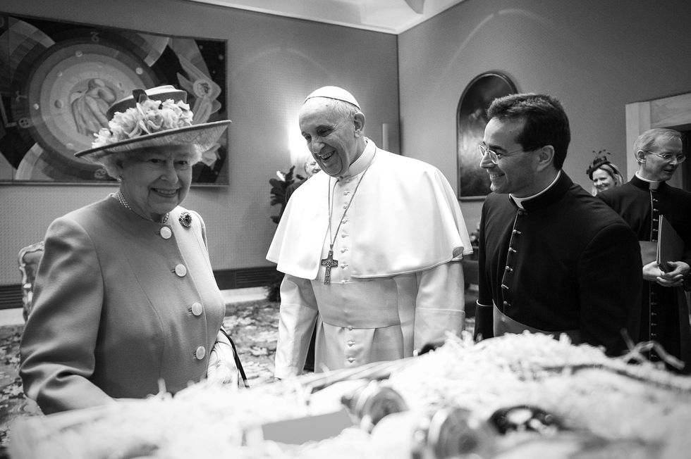 \u200bPope Francis met Queen Elizabeth II in April 2014 at the Vatican