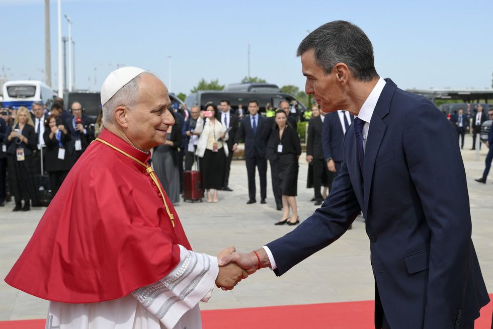 \u200bPope Leo and Pedro Sanchez