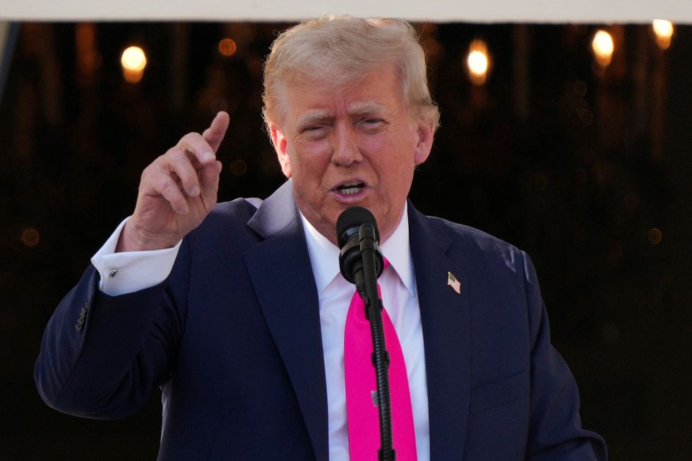 \u200bPresident Donald Trump gestures