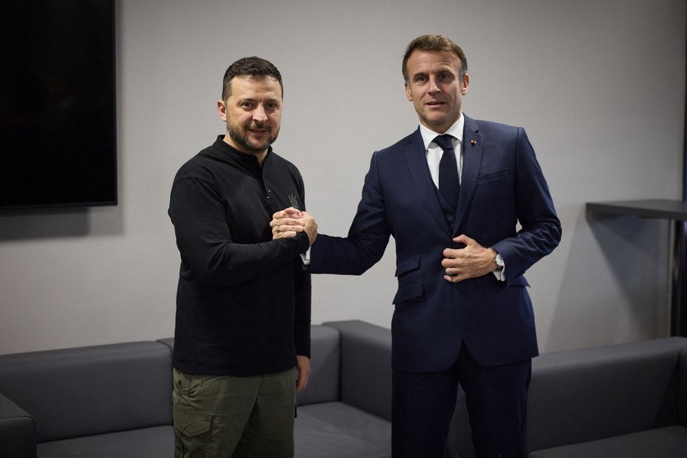 \u200bPresident Macron and Preident Zelensky