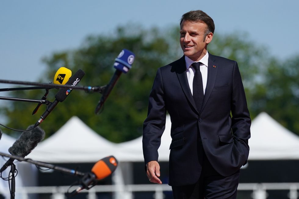 \u200bPresident Macron arrives at Blenheim Palace