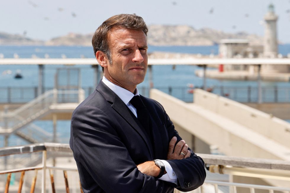 \u200bPresident Macron photographed in Marseille on Tuesday