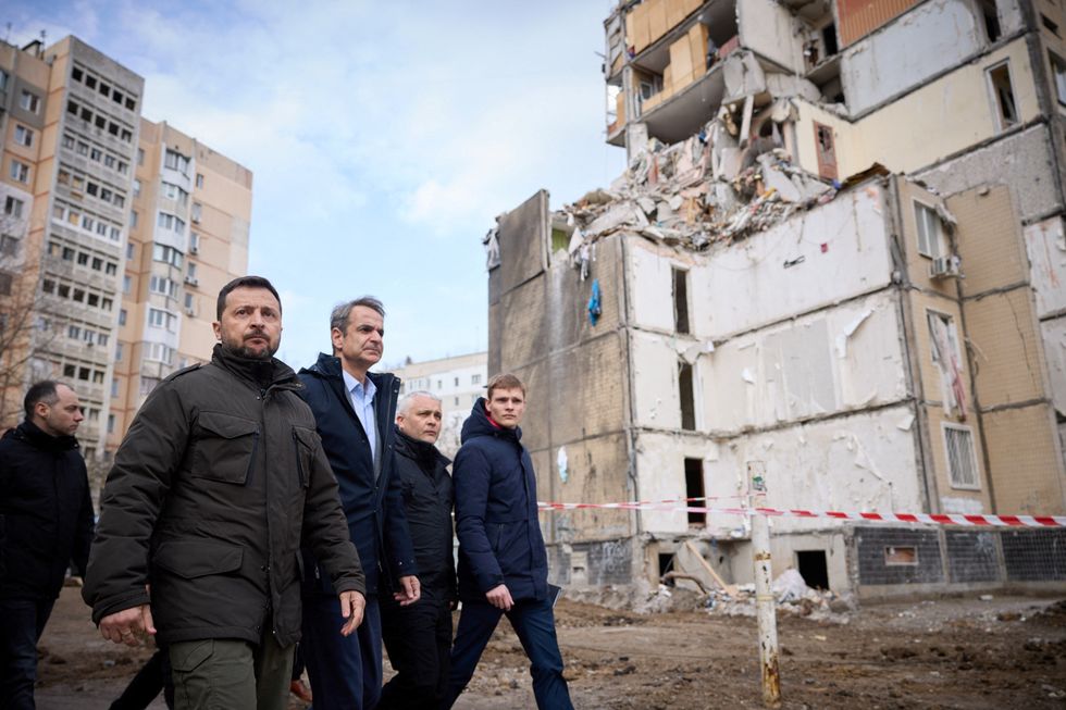 \u200bPresident Volodymyr Zelensky and Greek Prime Minister Kyriakos Mitsotakis