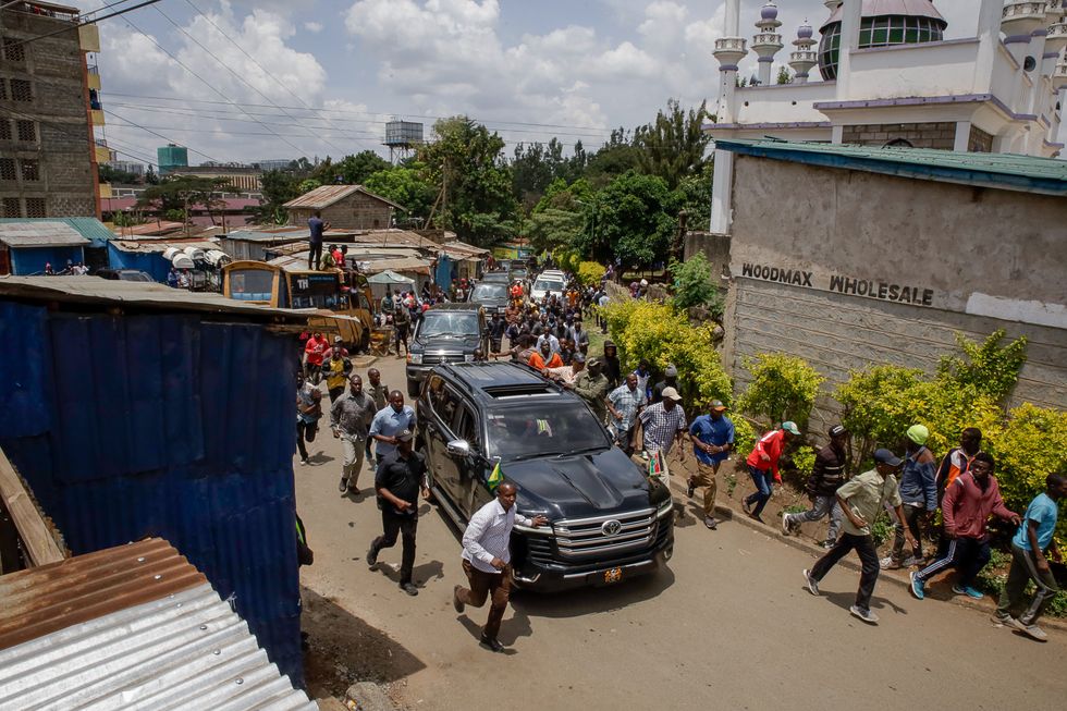 \u200bPresidential escort motorcade driving through Nairobi on March 15