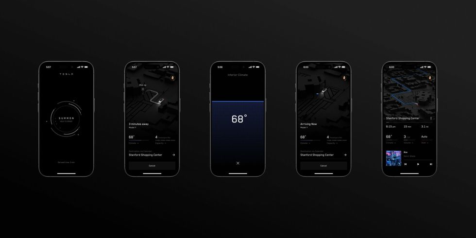 \u200bPreview of autonomous ride-hailing via the Tesla app