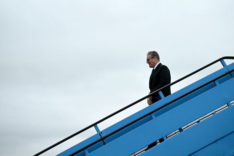 \u200bPrime Minister Sir Keir Starmer arrives at Amsterdam Schiphol Airport ahead of attending the Nato Summit