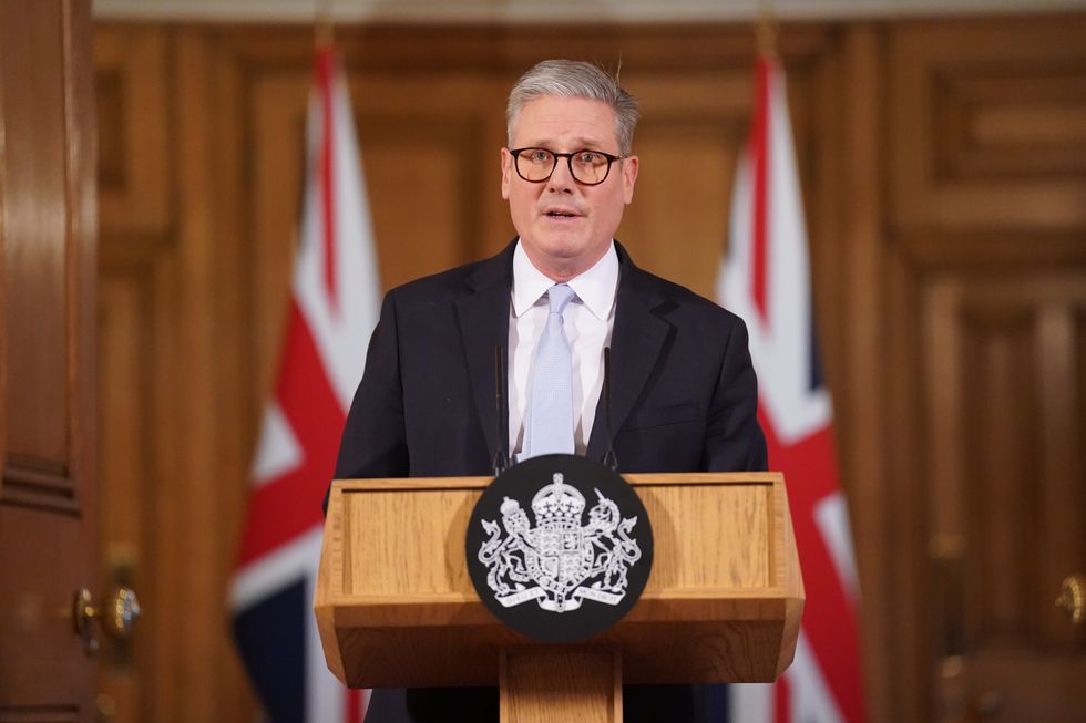 \u200bPrime Minister Sir Keir Starmer during a press conference on migration at 10 Downing Street