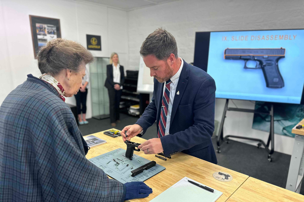 \u200bPrincess Anne and Viking's specialist glock expert Rich Fell