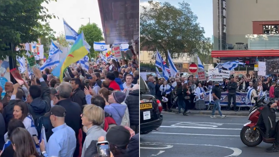 \u200bPro-Israel protesters outside cinema