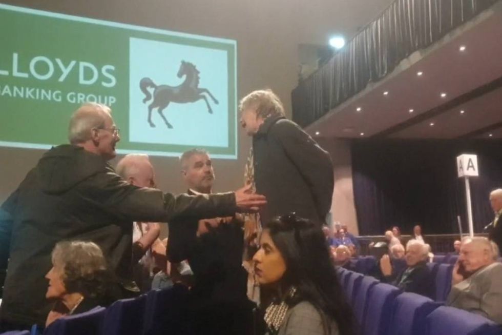 \u200bProtesters accused Lloyds of funding the Israeli army
