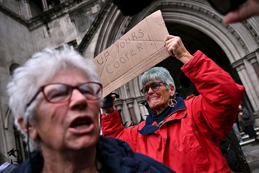 \u200bProtesters celebrated outside the High Court