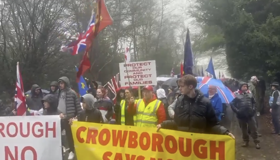 \u200bProtesters descended on the site