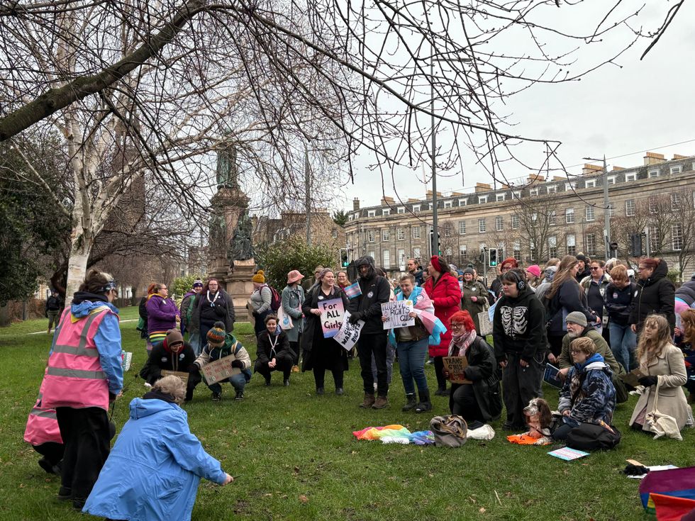 \u200bProtesters flocked together in London and Edinburgh to protest Girlguiding's decision