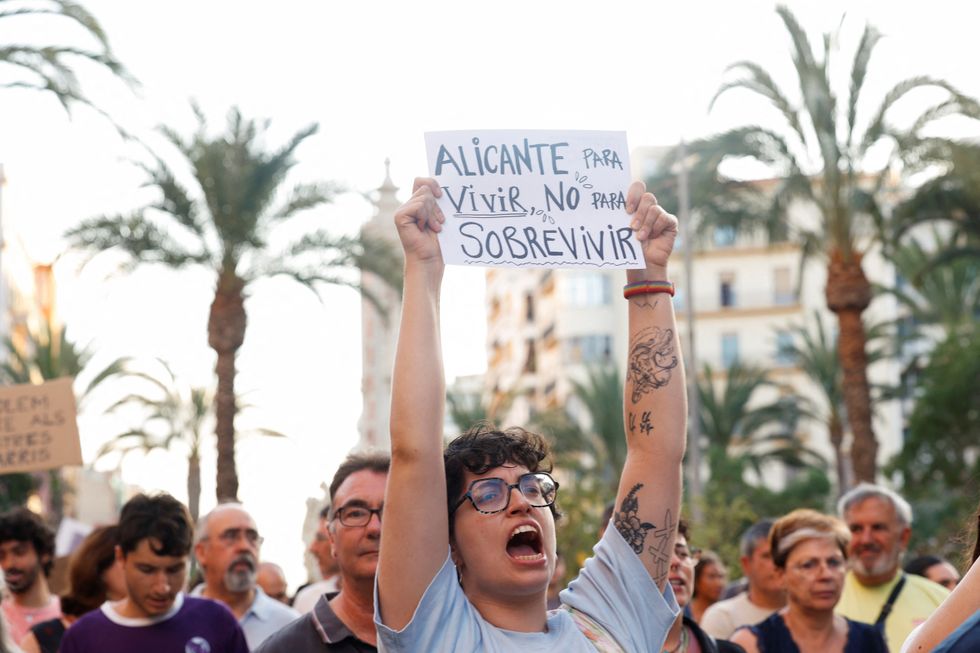 u200bProtesters were seen across Alicante