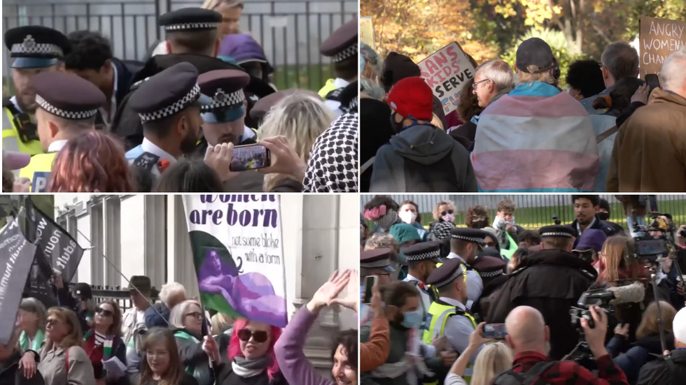 \u200bProtesty a protiprotesty proti vedení trans se v sobotu konaly v Londýně a Edinburghu