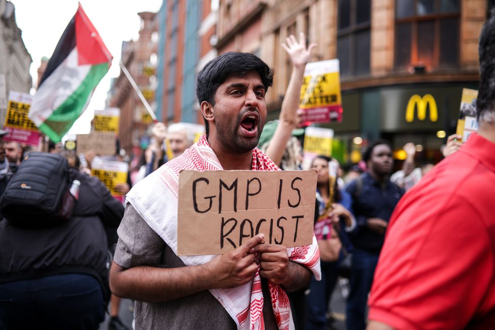 \u200bProtests in central Manchester