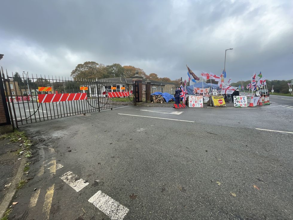 \u200bProtests outside the base