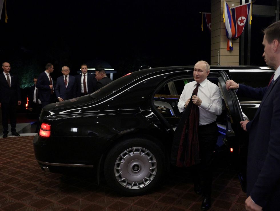 \u200bPutin and Kim exiting the limousine